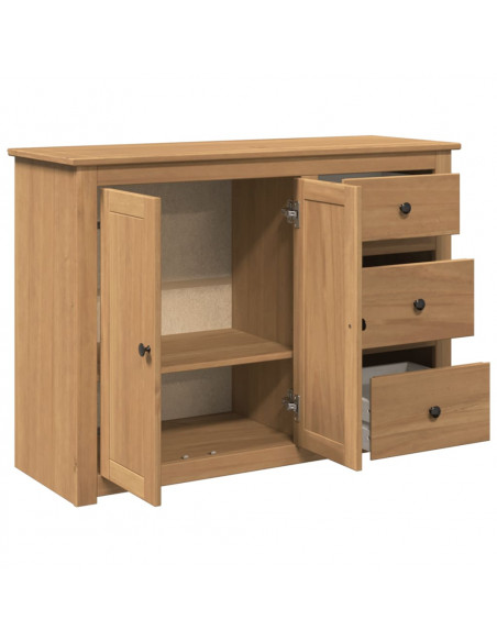 Credenza con Cassetti Panama 112x40x80cm Legno Massello di Pino