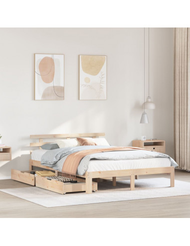 Giroletto con Cassetti 120x200 cm in Legno Massello di Pino