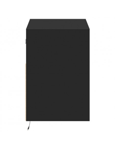 Mobile TV a Parete con Luci LED Nero 80x31x45 cm