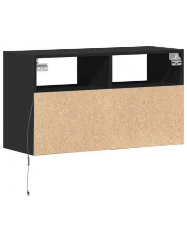 Mobile TV a Parete con Luci LED Nero 80x31x45 cm