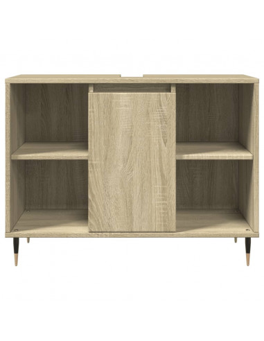 Set Mobili da Bagno 3 pz Rovere Sonoma in Legno Multistrato