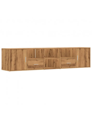 Mobile Angolare Rovere Artigianale 200x40x45 cm in Truciolato