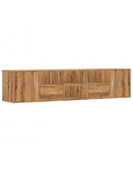 Mobile Angolare Rovere Artigianale 200x40x45 cm in Truciolato