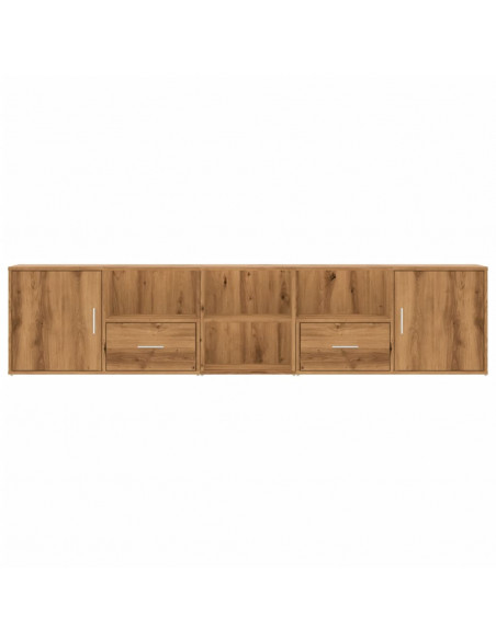 Mobile Angolare Rovere Artigianale 200x40x45 cm in Truciolato