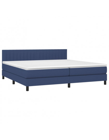 Giroletto a Molle con Materasso Blu 200x200 cm in Tessuto