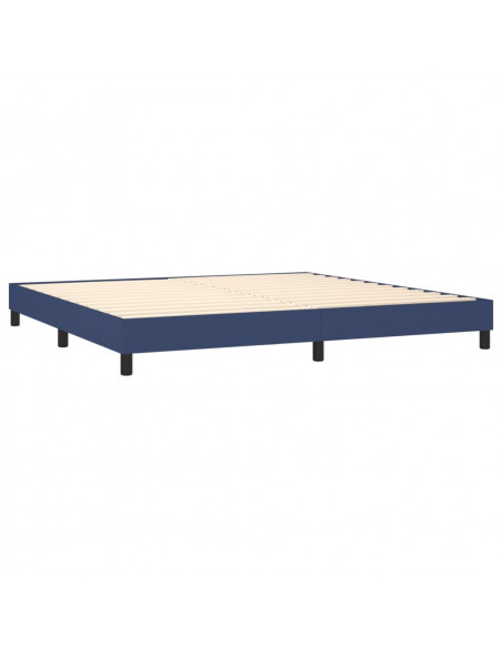 Giroletto a Molle con Materasso Blu 200x200 cm in Tessuto