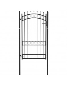 Cancello per Recinzione con Punte in Acciaio 100x175 cm Nero 2