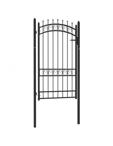Cancello per Recinzione con Punte in Acciaio 100x175 cm Nero