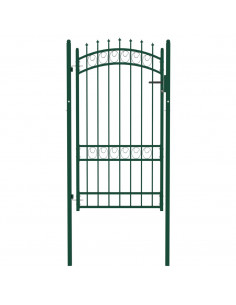Cancello per Recinzione con Punte in Acciaio 100x175 cm Verde 2
