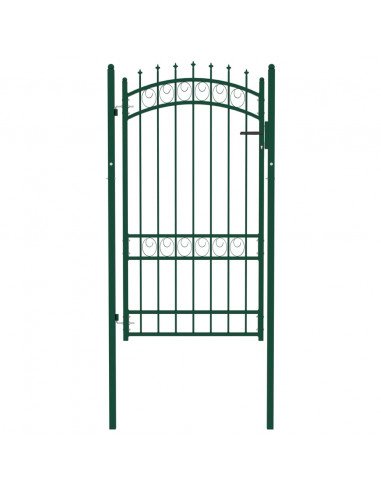 Cancello per Recinzione con Punte in Acciaio 100x175 cm Verde