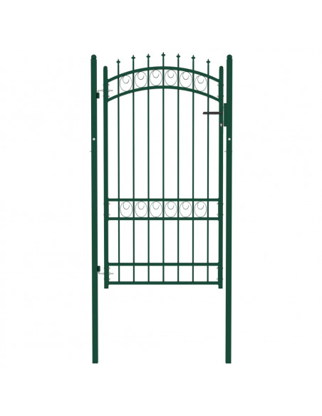 Cancello per Recinzione con Punte in Acciaio 100x175 cm Verde