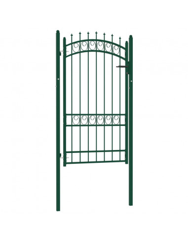 Cancello per Recinzione con Punte in Acciaio 100x175 cm Verde