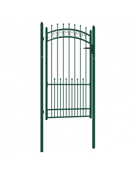 Cancello per Recinzione con Punte in Acciaio 100x175 cm Verde