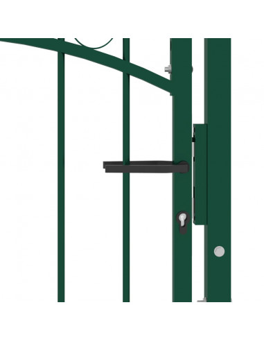 Cancello per Recinzione con Punte in Acciaio 100x175 cm Verde