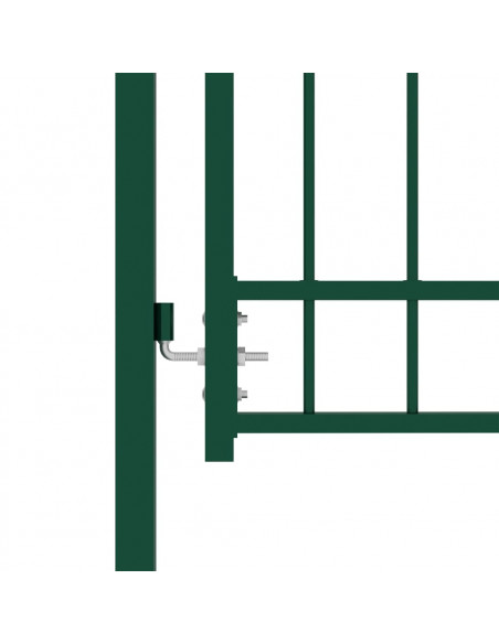 Cancello per recinzione EMMEN con punte in acciaio 104x147 cm verde
