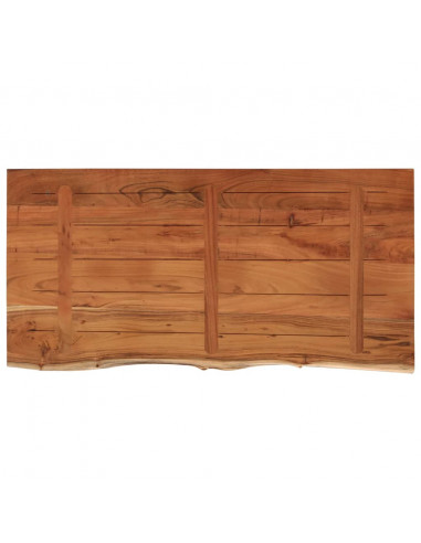 Piano Bagno 120x60x2,5 cm Rettangolare Legno Massello di Acacia