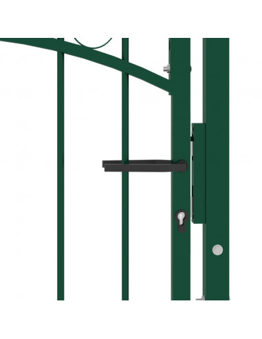 Cancello per Recinzione ad Arco in Acciaio 100x100 cm Verde