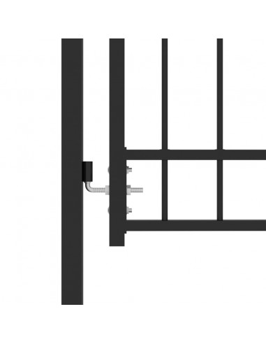 Cancello per Recinzione con Punte in Acciaio 100x100 cm Nero