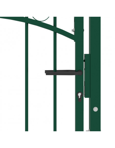 Cancello per Recinzione con Punte in Acciaio 100x100 cm Verde