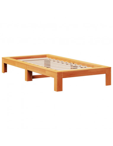 Letto senza Materasso Marrone Cera 90x190 cm in Legno di Pino