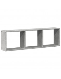Mobile a Parete 100x16x30cm Grigio Cemento in Legno Multistrato 2