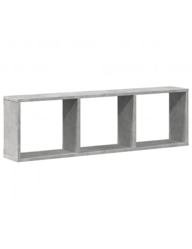 Mobile a Parete 100x16x30cm Grigio Cemento in Legno Multistrato