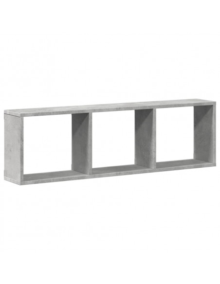 Mobile a Parete 100x16x30cm Grigio Cemento in Legno Multistrato