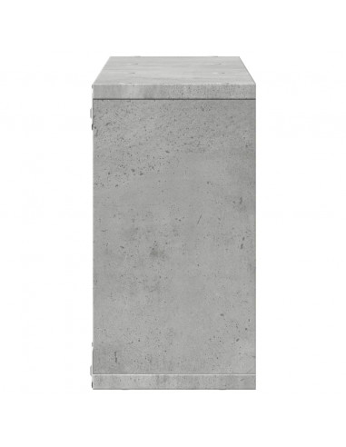 Mobile a Parete 100x16x30cm Grigio Cemento in Legno Multistrato