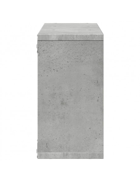 Mobile a Parete 100x16x30cm Grigio Cemento in Legno Multistrato