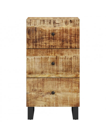 Credenza con 3 Cassetti 40x33,5x75 cm Legno Massello di Mango