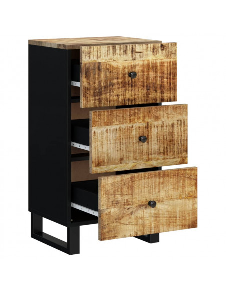Credenza con 3 Cassetti 40x33,5x75 cm Legno Massello di Mango