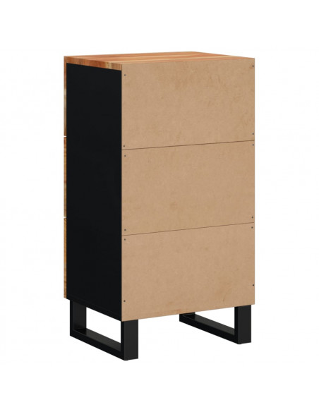 Credenza con 3 Cassetti 40x33,5x75 cm Legno Massello di Acacia