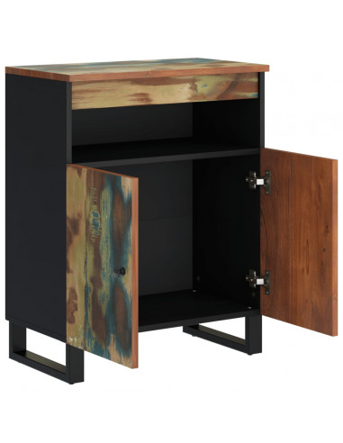 Credenza con 2 Ante 60x33x75 cm in Legno Massello di Recupero