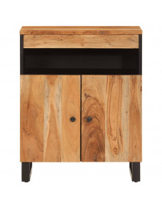 Credenza con 2 Ante 60x33x75 cm in Legno Massello di Acacia 2
