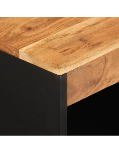 Credenza con 2 Ante 60x33x75 cm in Legno Massello di Acacia