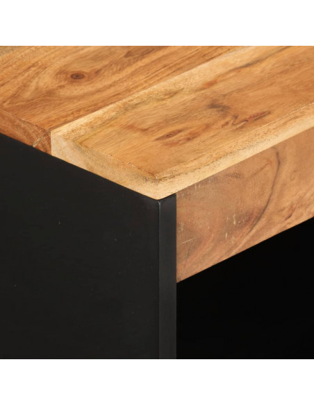 Credenza con 2 Ante 60x33x75 cm in Legno Massello di Acacia