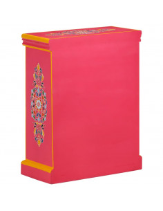 Credenza in Legno Massello di Mango Rosa Dipinta a Mano