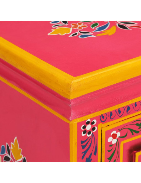 Credenza in Legno Massello di Mango Rosa Dipinta a Mano