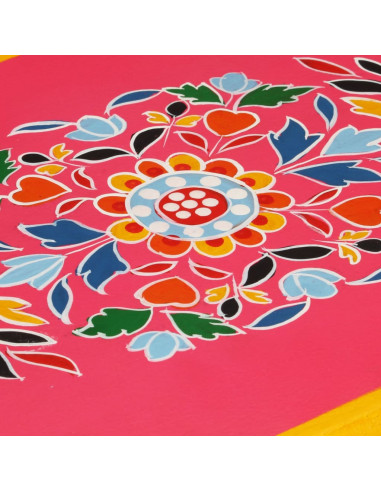 Credenza in Legno Massello di Mango Rosa Dipinta a Mano