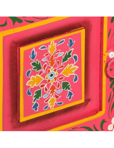 Credenza in Legno Massello di Mango Rosa Dipinta a Mano