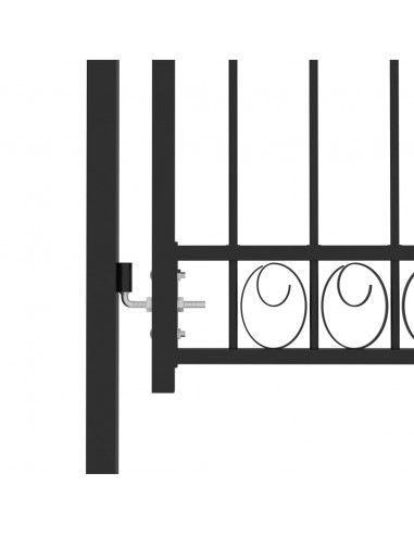 Cancello per Recinzione ad Arco in Acciaio 100x125 cm Nero