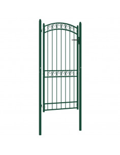 Cancello per recinzione EMMEN con parte superiore ad arco in acciaio 100x136 cm verde 2