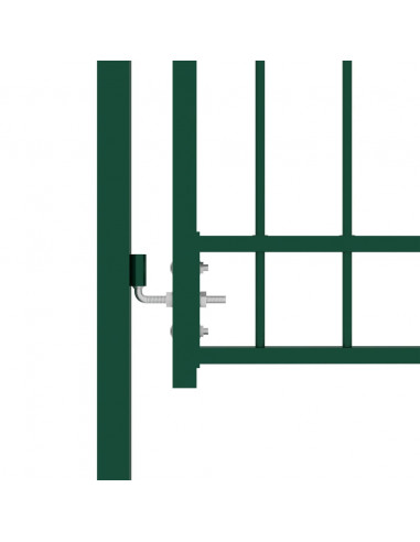 Cancello per recinzione EMMEN con parte superiore ad arco in acciaio 100x136 cm verde