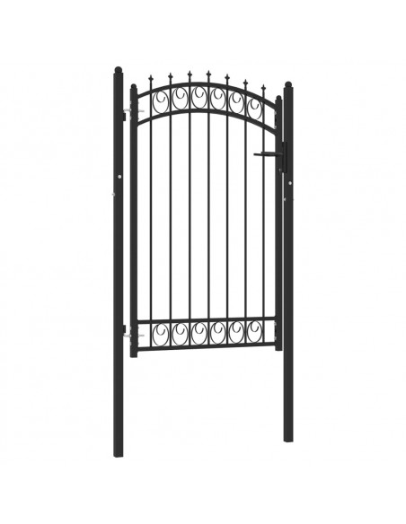 Cancello per Recinzione con Punte in Acciaio 100x150 cm Nero