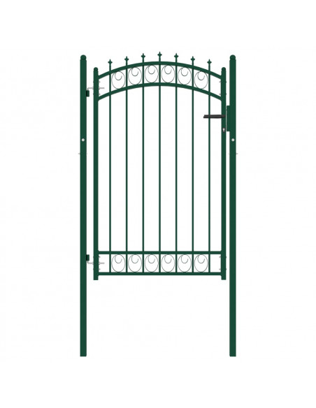 Cancello per Recinzione con Punte in Acciaio 100x150 cm Verde