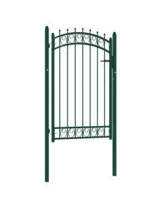 Cancello per recinzione EMMEN con punte in acciaio 103x117 cm verde 2