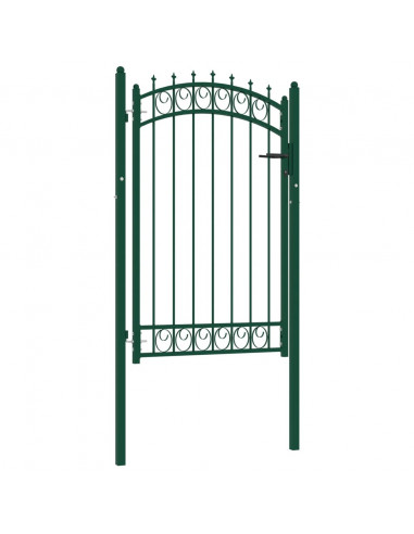 Cancello per recinzione EMMEN con punte in acciaio 103x117 cm verde