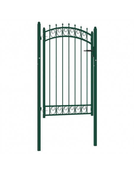 Cancello per Recinzione con Punte in Acciaio 100x150 cm Verde