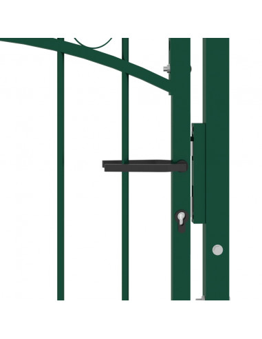 Cancello per recinzione EMMEN con punte in acciaio 103x117 cm verde