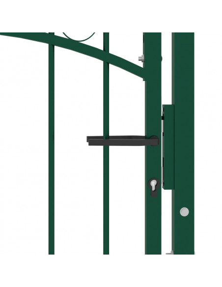 Cancello per recinzione EMMEN con punte in acciaio 103x117 cm verde